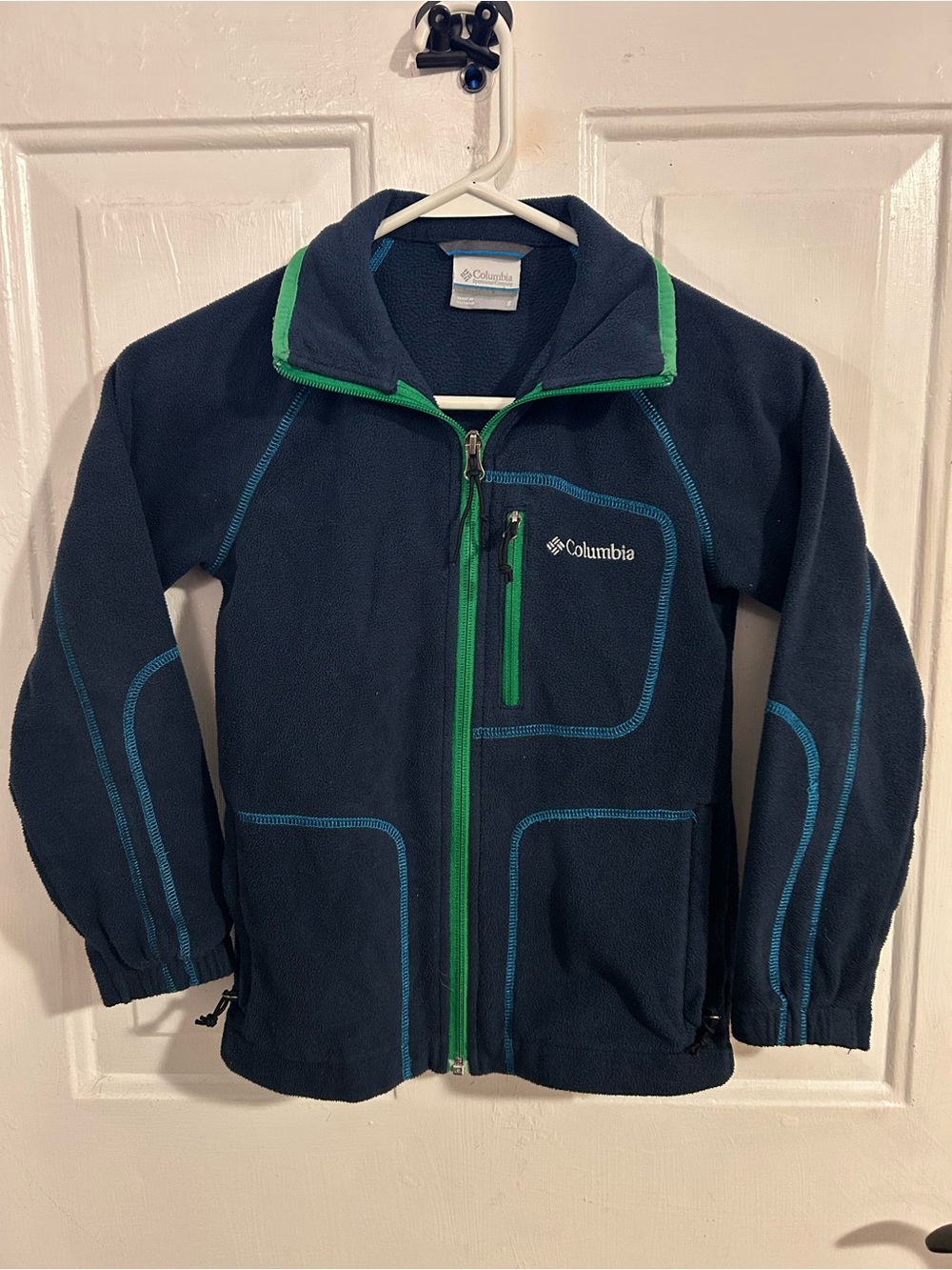 Columbia Kids' sz 8 Navy & Green Fleece Jacket